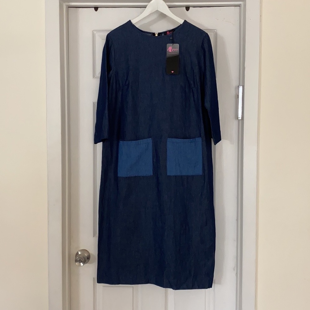 Maya’s place Jean tunic dress, 3/4 sleeve, size Small